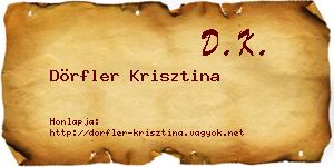 Dörfler Krisztina névjegykártya