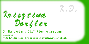 krisztina dorfler business card